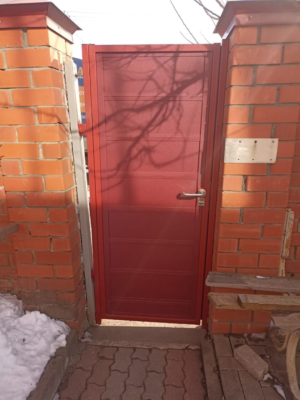 Ворота и калитка из металлопланкена 4м RAL3005 Красное Вино, Стальной Бархат фото 2 в Парабели